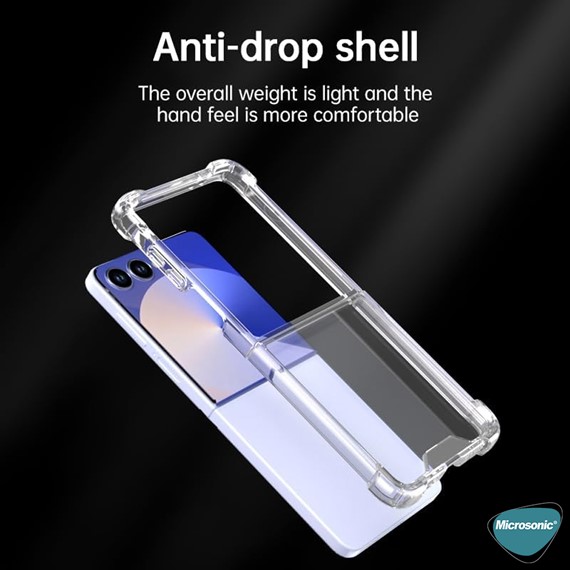 Microsonic Samsung Galaxy Z Flip 7 Kılıf Shock Absorbing Şeffaf 4