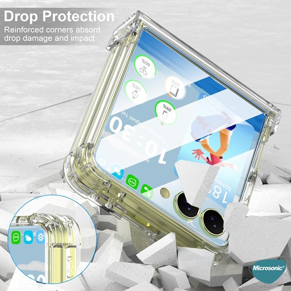 Microsonic Samsung Galaxy Z Flip 7 Kılıf Shock Absorbing Şeffaf 7