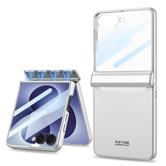 Microsonic Samsung Galaxy Z Flip 8 Kılıf Magneto Elite Gümüş 1
