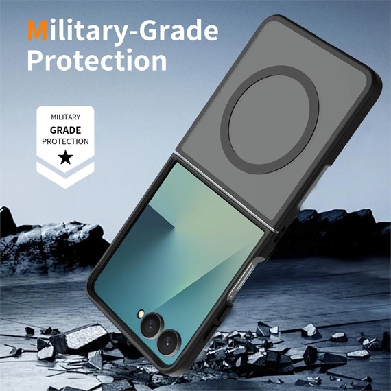 Microsonic Samsung Galaxy Z Flip 8 Kılıf Matte FrostMag Siyah 3