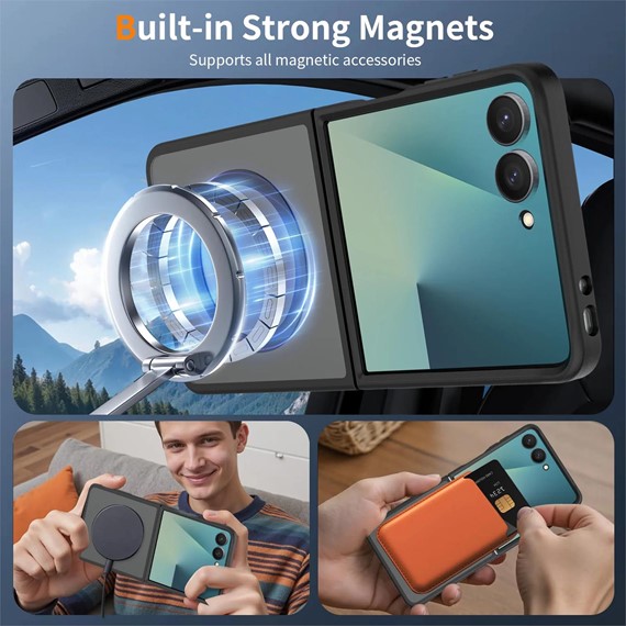 Microsonic Samsung Galaxy Z Flip 8 Kılıf Matte FrostMag Siyah 6