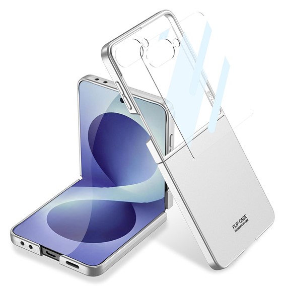 Microsonic Samsung Galaxy Z Flip 8 Kılıf Shape Hard Cover Gümüş 1