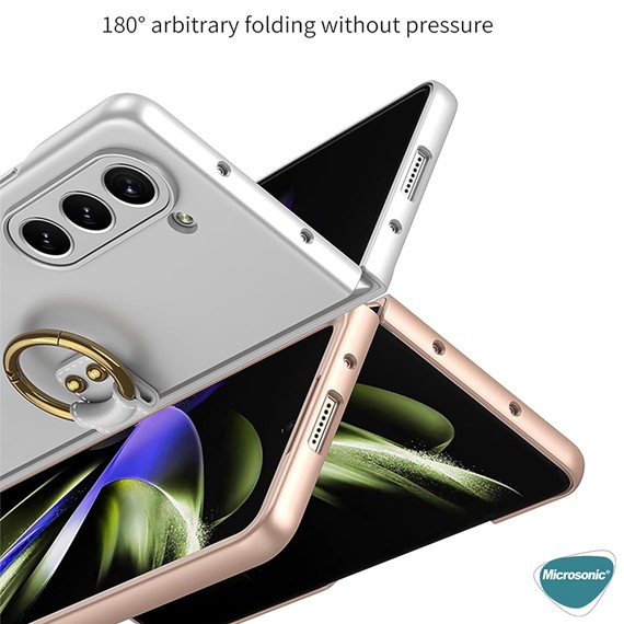Microsonic Samsung Galaxy Z Fold 5 Kılıf Ring Fall Platinum Yeşil 4