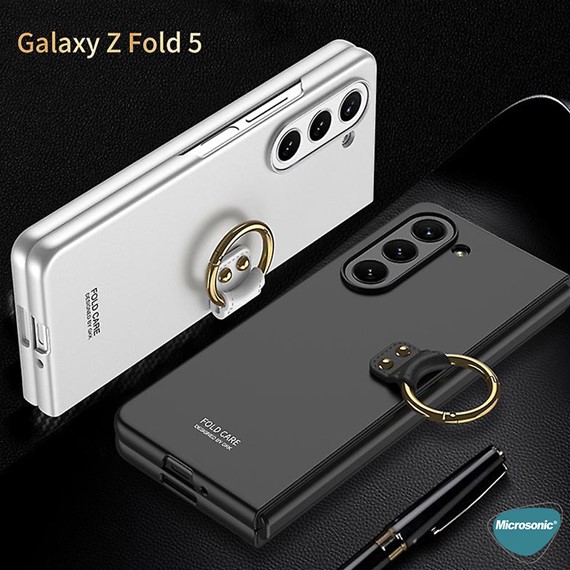 Microsonic Samsung Galaxy Z Fold 5 Kılıf Ring Fall Platinum Yeşil 5