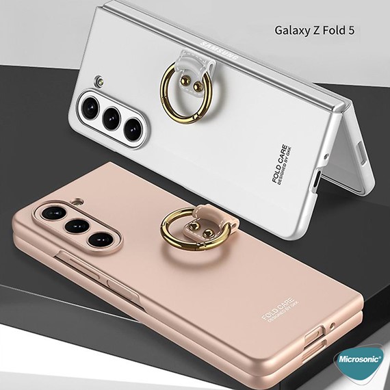 Microsonic Samsung Galaxy Z Fold 5 Kılıf Ring Fall Platinum Yeşil 6