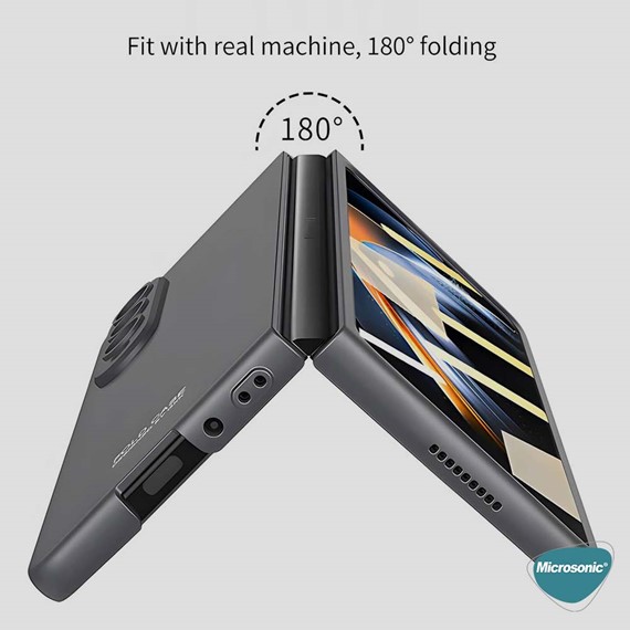 Microsonic Samsung Galaxy Z Fold 5 Kılıf Shape Hard Cover Koyu Gri 4