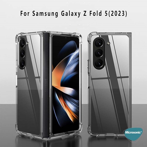 Microsonic Samsung Galaxy Z Fold 5 Kılıf Shock Absorbing Şeffaf 6
