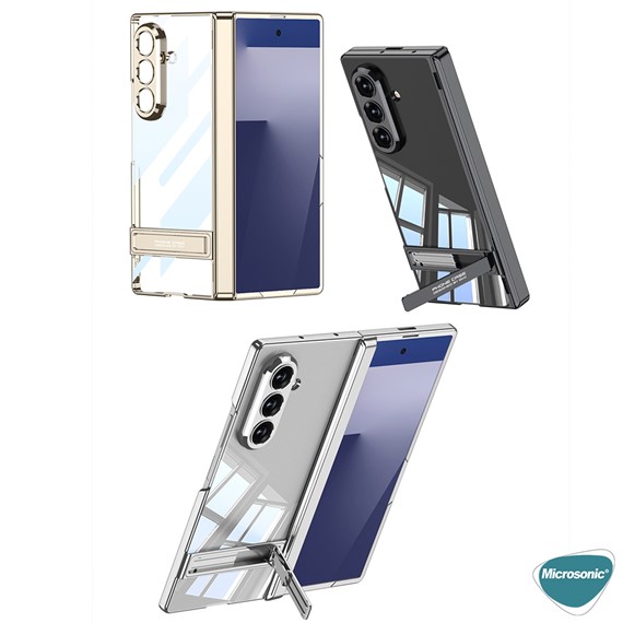 Microsonic Samsung Galaxy Z Fold 7 Kılıf Clarity Stand Lacivert 3
