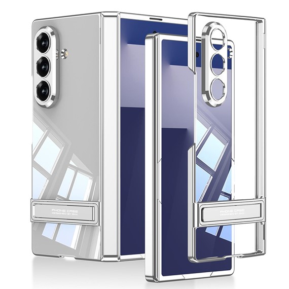 Microsonic Samsung Galaxy Z Fold 7 Kılıf Clarity Stand Gümüş 1