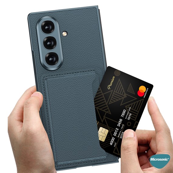 Microsonic Samsung Galaxy Z Fold 7 Kılıf LuxGrip Wallet Siyah 2