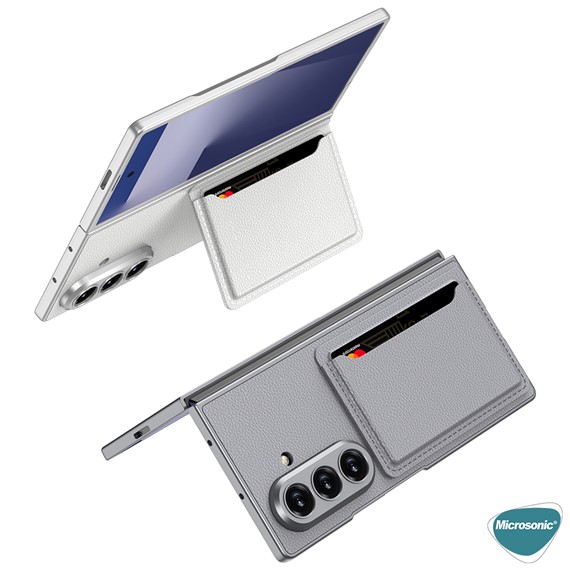Microsonic Samsung Galaxy Z Fold 7 Kılıf LuxGrip Wallet Siyah 4