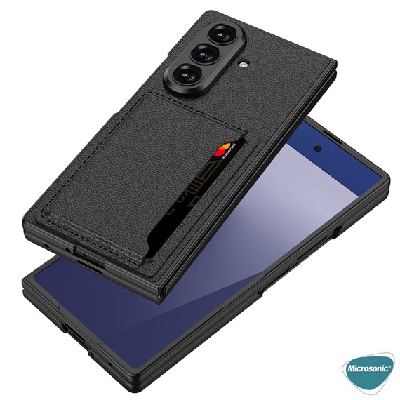 Microsonic Samsung Galaxy Z Fold 7 Kılıf LuxGrip Wallet Siyah 6
