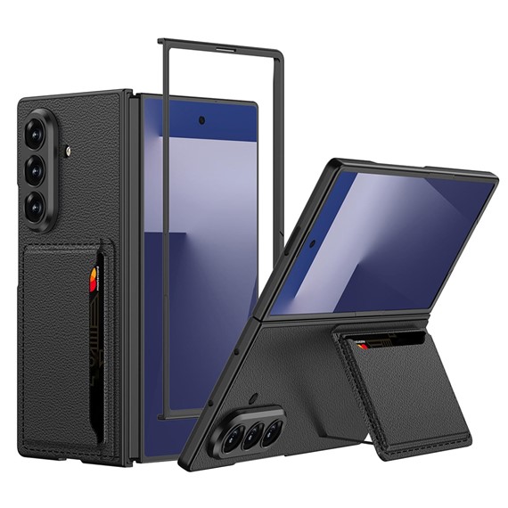 Microsonic Samsung Galaxy Z Fold 7 Kılıf LuxGrip Wallet Siyah 1