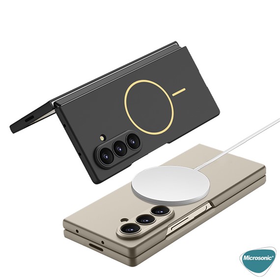 Microsonic Samsung Galaxy Z Fold 7 Kılıf Shape Hard MagSafe Bej 2