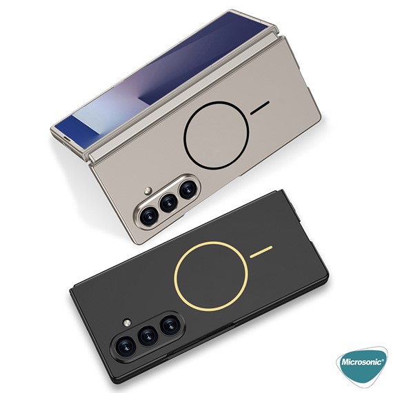 Microsonic Samsung Galaxy Z Fold 7 Kılıf Shape Hard MagSafe Bej 6