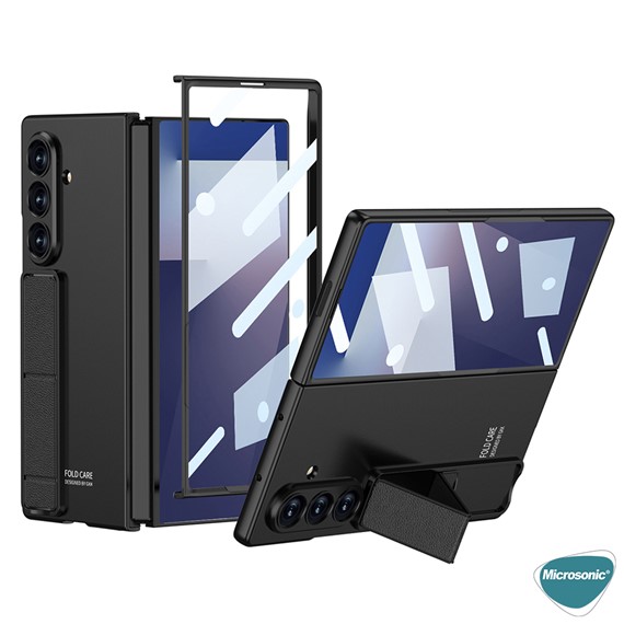 Microsonic Samsung Galaxy Z Fold 7 Kılıf Shape Hard Stand Siyah 2