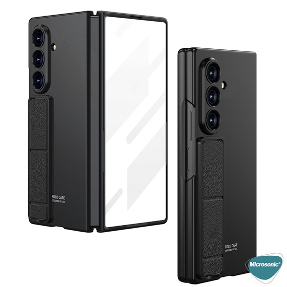 Microsonic Samsung Galaxy Z Fold 7 Kılıf Shape Hard Stand Siyah 4