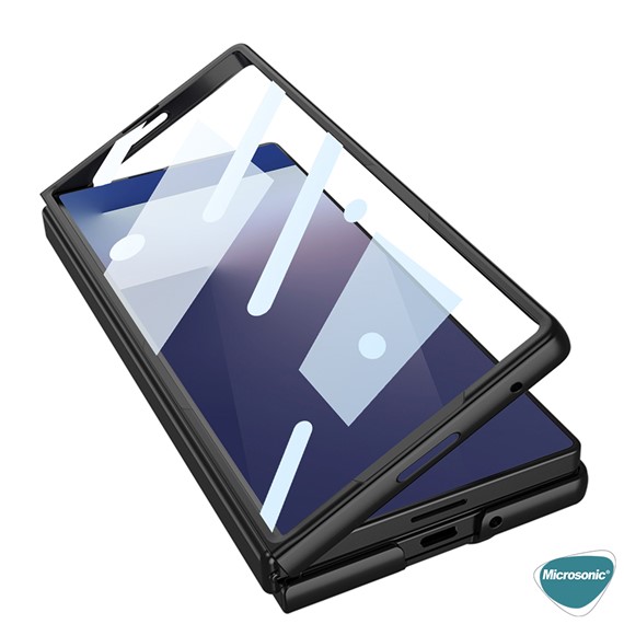 Microsonic Samsung Galaxy Z Fold 7 Kılıf Shape Hard Stand Siyah 5