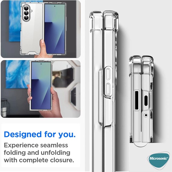 Microsonic Samsung Galaxy Z Fold 7 Kılıf Shock Absorbing Şeffaf 2