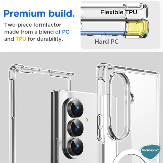 Microsonic Samsung Galaxy Z Fold 7 Kılıf Shock Absorbing Şeffaf 3