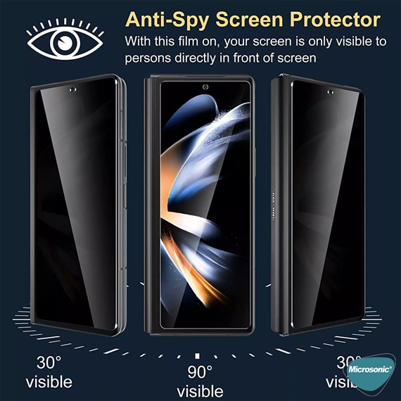 Microsonic Samsung Galaxy Z Fold 7 Privacy 5D Gizlilik Filtreli Cam Ekran Koruyucu Siyah 2