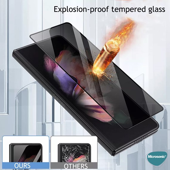 Microsonic Samsung Galaxy Z Fold 7 Privacy 5D Gizlilik Filtreli Cam Ekran Koruyucu Siyah 3