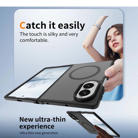 Microsonic Samsung Galaxy Z Fold 8 Kılıf Matte FrostMag Siyah 5