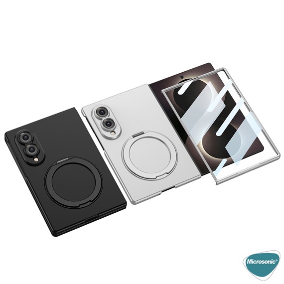 Microsonic Samsung Galaxy Z Fold 8 Kılıf Ring Stand Siyah 3