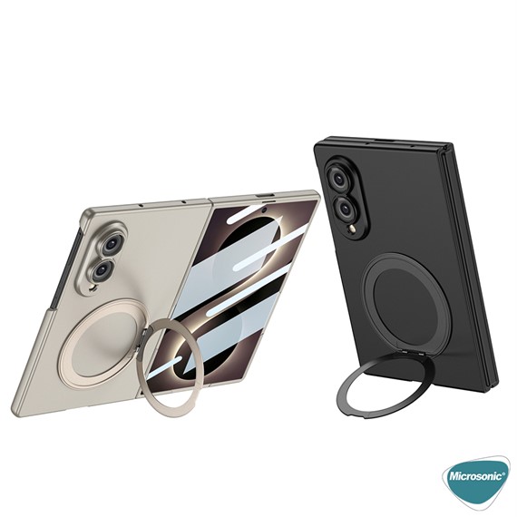 Microsonic Samsung Galaxy Z Fold 8 Kılıf Ring Stand Siyah 4