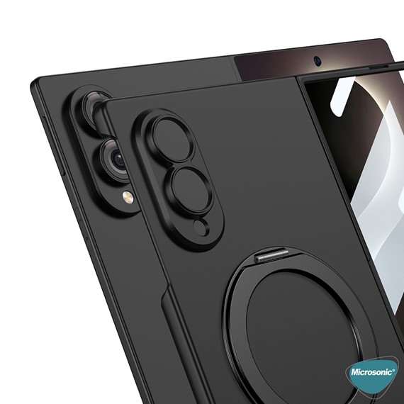 Microsonic Samsung Galaxy Z Fold 8 Kılıf Ring Stand Siyah 7