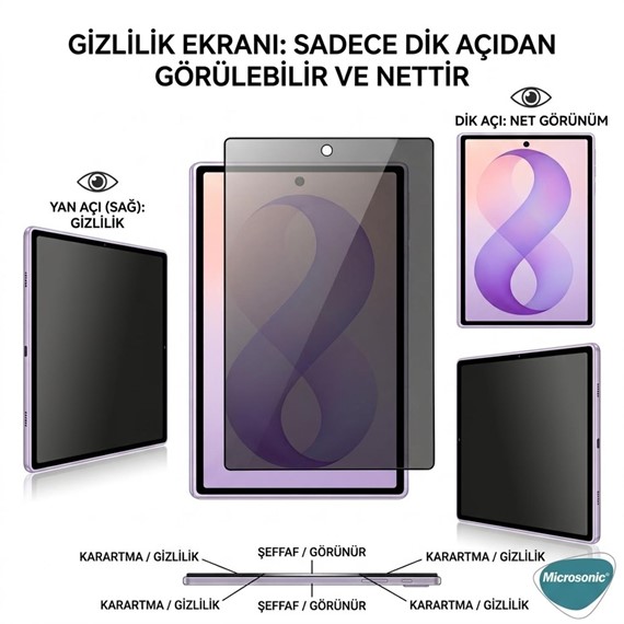 Microsonic Samsung Galaxy Z Fold 8 Privacy 5D Gizlilik Filtreli Cam Ekran Koruyucu Siyah 2