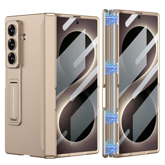 Microsonic Samsung Galaxy Z Fold 8 Ultra Kılıf MagnaStand Gold 1