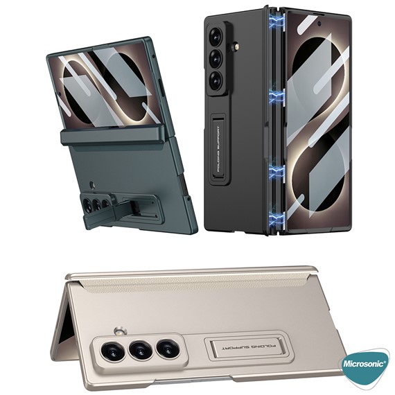 Microsonic Samsung Galaxy Z Fold 8 Ultra Kılıf MagnaStand Titanyum 2
