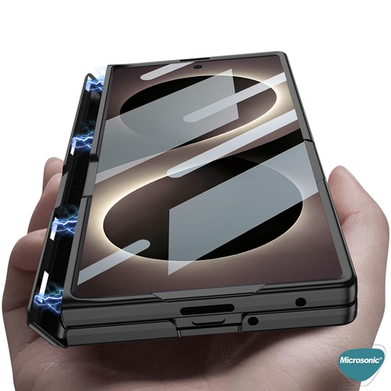 Microsonic Samsung Galaxy Z Fold 8 Ultra Kılıf MagnaStand Titanyum 3