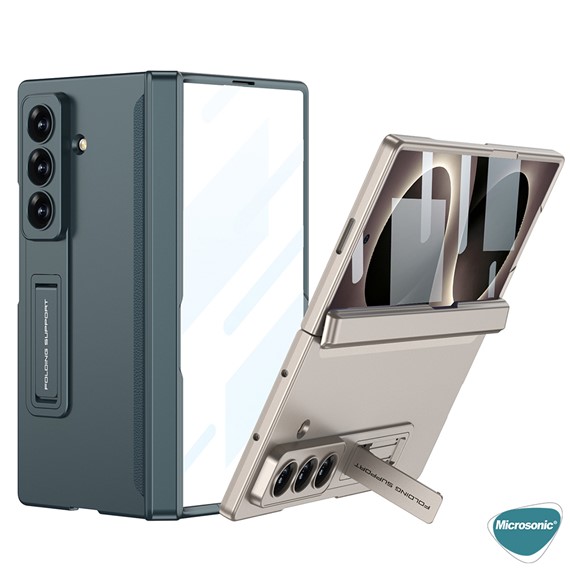 Microsonic Samsung Galaxy Z Fold 8 Ultra Kılıf MagnaStand Titanyum 6