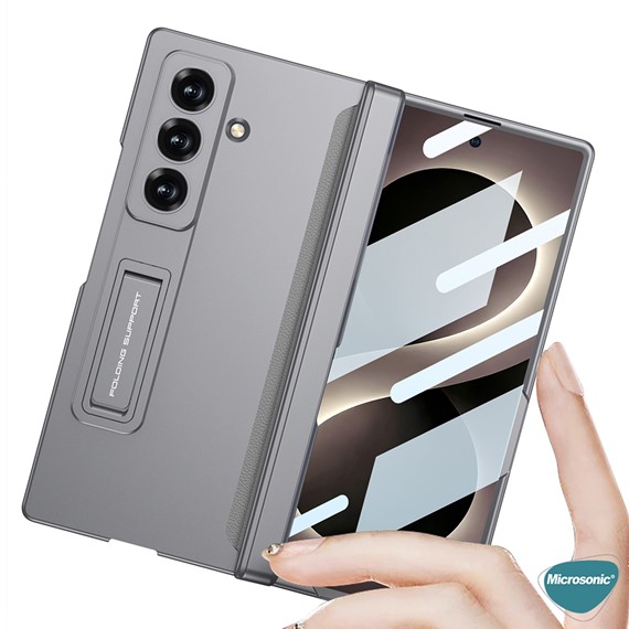 Microsonic Samsung Galaxy Z Fold 8 Ultra Kılıf MagnaStand Titanyum 7