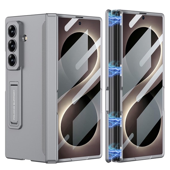 Microsonic Samsung Galaxy Z Fold 8 Ultra Kılıf MagnaStand Gri 1