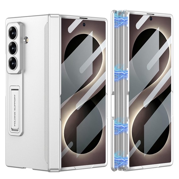 Microsonic Samsung Galaxy Z Fold 8 Ultra Kılıf MagnaStand Gümüş 1
