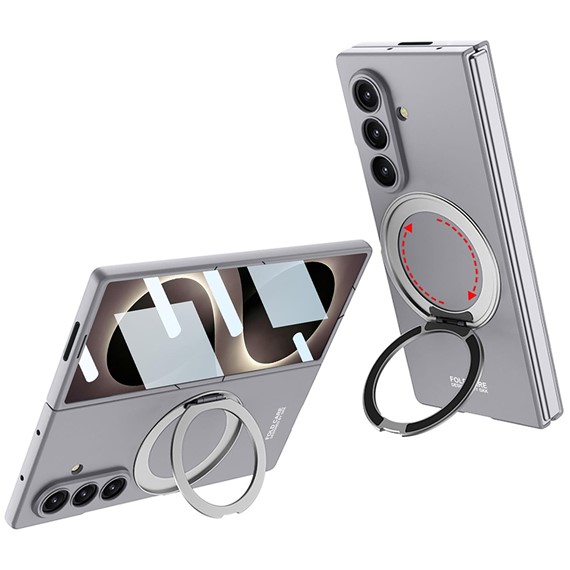 Microsonic Samsung Galaxy Z Fold 8 Ultra Kılıf Ring Stand Gri 1