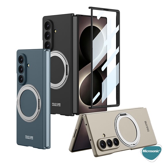 Microsonic Samsung Galaxy Z Fold 8 Ultra Kılıf Ring Stand Gri 3