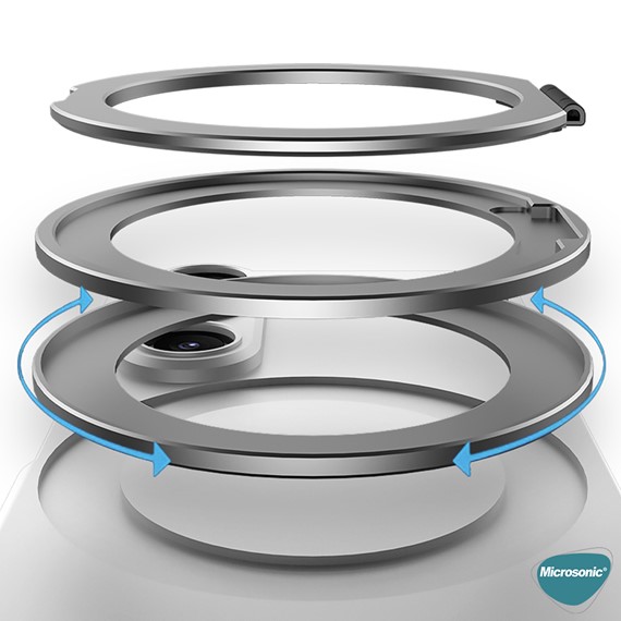 Microsonic Samsung Galaxy Z Fold 8 Ultra Kılıf Ring Stand Gri 6