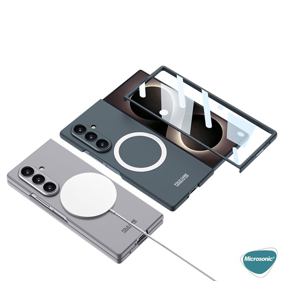 Microsonic Samsung Galaxy Z Fold 8 Ultra Kılıf Shape Hard MagSafe Gri 7