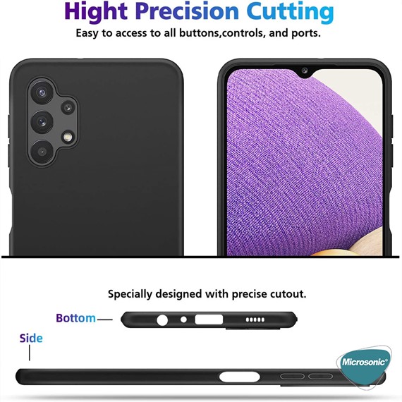 Microsonic Matte Silicone Samsung Galaxy A72 Kılıf Gold 5