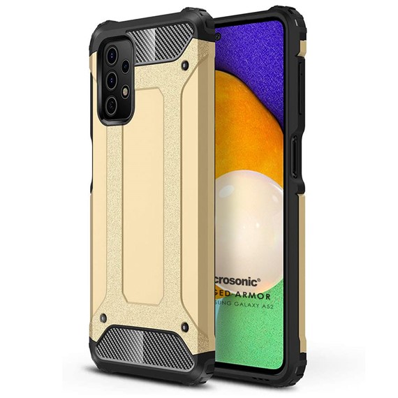 Microsonic Samsung Galaxy A52 Kılıf Rugged Armor Gold 1