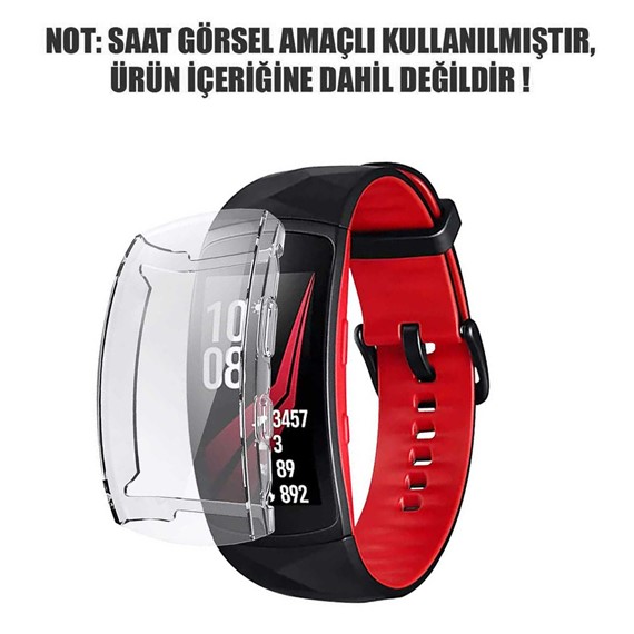 Microsonic Samsung Gear Fit 2 Pro Kılıf 360 Full Round Soft Silicone Şeffaf 2