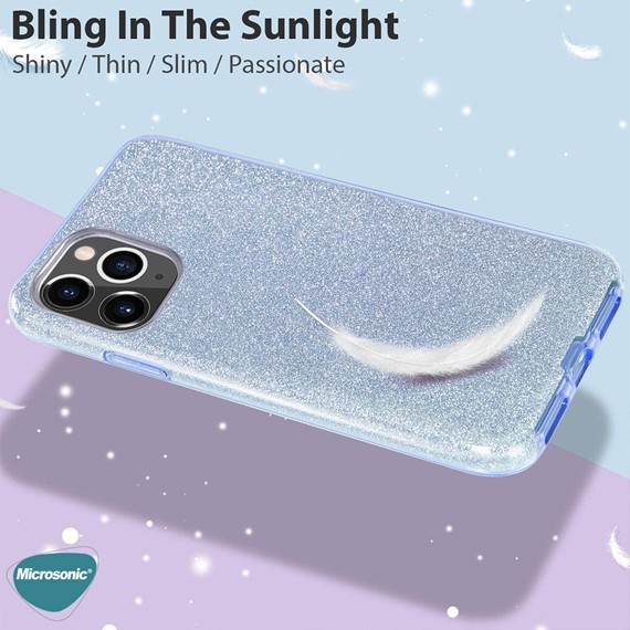 Microsonic Samsung Galaxy M31s Kılıf Sparkle Shiny Gümüş 7