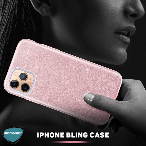 Microsonic Huawei P Smart 2021 Kılıf Sparkle Shiny Rose Gold 8