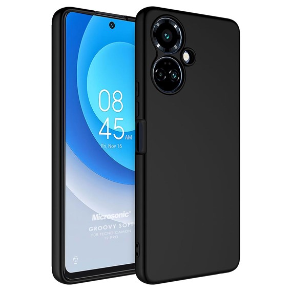 Microsonic TECNO Camon 19 Pro Kılıf Groovy Soft Siyah 1