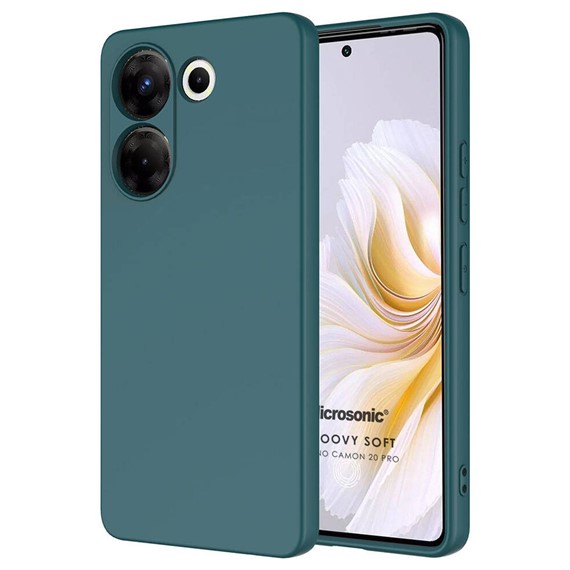 Microsonic TECNO Camon 20 Pro 5G Kılıf Groovy Soft Koyu Yeşil 1