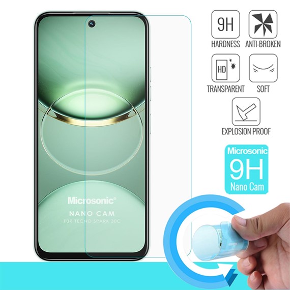 Microsonic TECNO Spark 30C 4G Nano Glass Cam Ekran Koruyucu 2